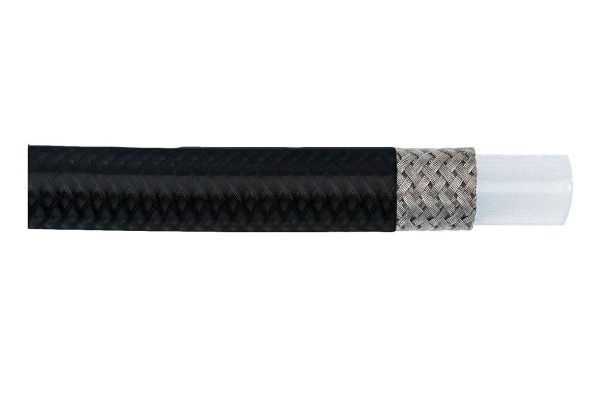 Braided Stainless PTFE Hose -04 Black Vinyl Coated - Image 1